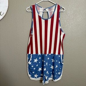 Junk Food Clothing American Flag Sleeveless Romper